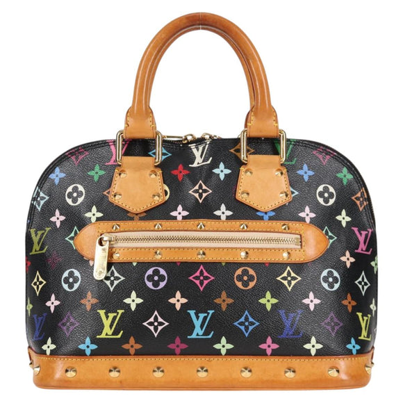 LOUIS VUITTON Monogram Multicolor Alma Hand Bag Black M92646 LV Auth 124549A
