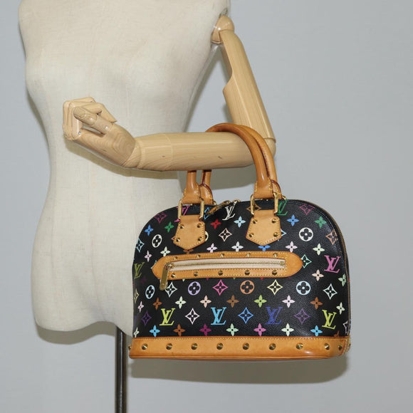 LOUIS VUITTON Monogram Multicolor Alma Hand Bag Black M92646 LV Auth 124549A