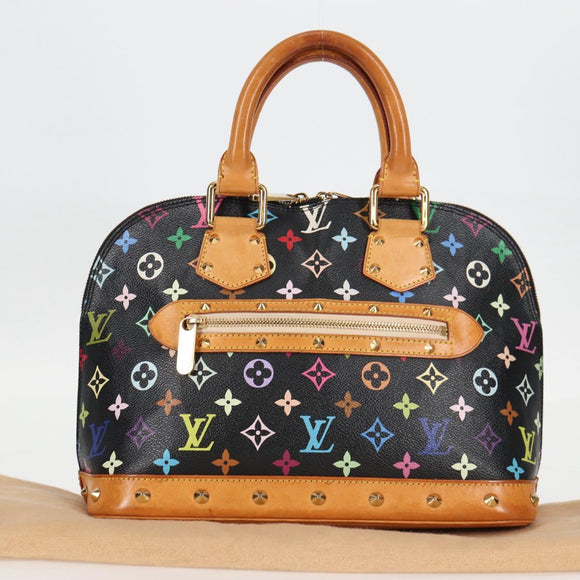 LOUIS VUITTON Monogram Multicolor Alma Hand Bag Black M92646 LV Auth 124549A