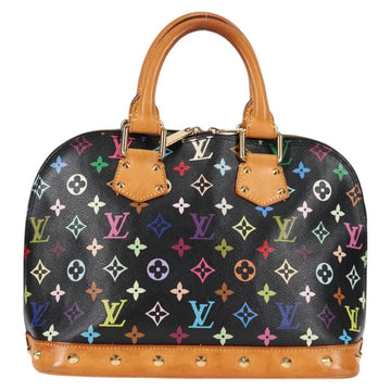 LOUIS VUITTON Monogram Multicolor Alma Hand Bag Black M92646 LV Auth 124549A - 0