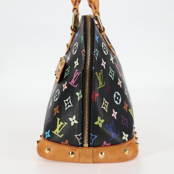 LOUIS VUITTON Monogram Multicolor Alma Hand Bag Black M92646 LV Auth 124549A