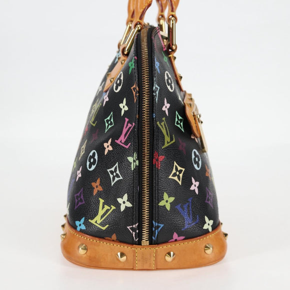 LOUIS VUITTON Monogram Multicolor Alma Hand Bag Black M92646 LV Auth 124549A