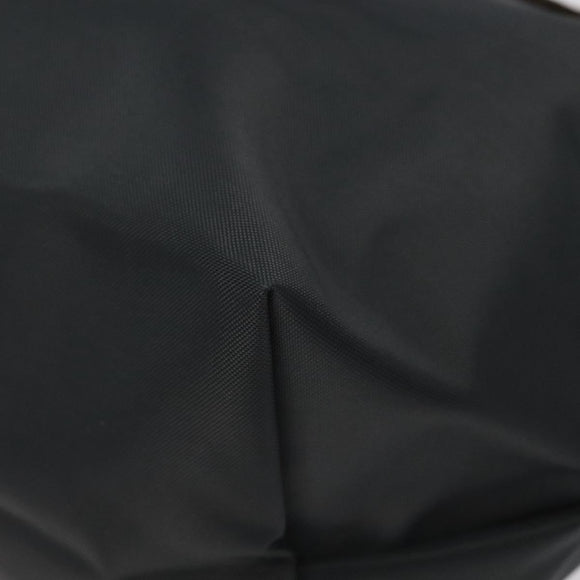 LONGCHAMP Hand Bag Nylon Leather Gray Gold Auth 124565