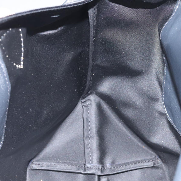 LONGCHAMP Hand Bag Nylon Leather Gray Gold Auth 124565