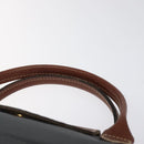 LONGCHAMP Hand Bag Nylon Leather Gray Gold Auth 124565-8