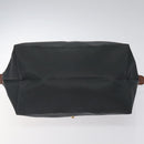 LONGCHAMP Hand Bag Nylon Leather Gray Gold Auth 124565-5