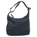 Coach Shoulder Bag Leather Navy Gold Auth 124594-1