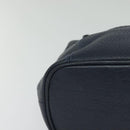 Coach Shoulder Bag Leather Navy Gold Auth 124594-9