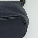 Coach Shoulder Bag Leather Navy Gold Auth 124594-14