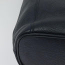 Coach Shoulder Bag Leather Navy Gold Auth 124594-15