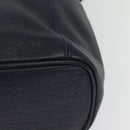 Coach Shoulder Bag Leather Navy Gold Auth 124594-16