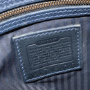 Coach Shoulder Bag Leather Navy Gold Auth 124594-17