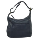 Coach Shoulder Bag Leather Navy Gold Auth 124594-13