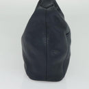 Coach Shoulder Bag Leather Navy Gold Auth 124594-3