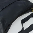 Coach Shoulder Bag Leather Navy Gold Auth 124594-6