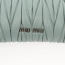 Miu Miu Matelasse Chain Shoulder Bag Leather Light Blue Silver Auth 124604-18