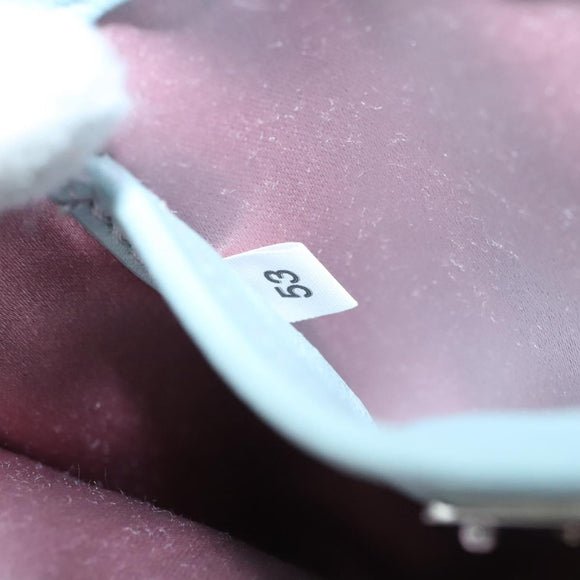 Miu Miu Matelasse Chain Shoulder Bag Leather Light Blue Silver Auth 124604