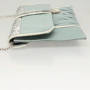 Miu Miu Matelasse Chain Shoulder Bag Leather Light Blue Silver Auth 124604-5