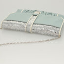 Miu Miu Matelasse Chain Shoulder Bag Leather Light Blue Silver Auth 124604-7