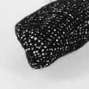 CHANEL Clutch Bag Tweed Black Gold CC Auth 124606AV-15