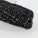 CHANEL Clutch Bag Tweed Black Gold CC Auth 124606AV-16
