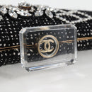 CHANEL Clutch Bag Tweed Black Gold CC Auth 124606AV-8