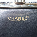 CHANEL Clutch Bag Tweed Black Gold CC Auth 124606AV-20