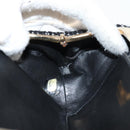 CHANEL Clutch Bag Tweed Black Gold CC Auth 124606AV-21