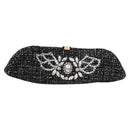 CHANEL Clutch Bag Tweed Black Gold CC Auth 124606AV-13