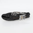 CHANEL Clutch Bag Tweed Black Gold CC Auth 124606AV-5
