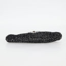 CHANEL Clutch Bag Tweed Black Gold CC Auth 124606AV-6