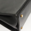 Salvatore Ferragamo Gancini Shoulder Bag Leather Black Gold Auth 124607-14