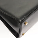 Salvatore Ferragamo Gancini Shoulder Bag Leather Black Gold Auth 124607-9