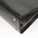 Salvatore Ferragamo Gancini Shoulder Bag Leather Black Gold Auth 124607-16