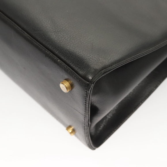 Salvatore Ferragamo Gancini Shoulder Bag Leather Black Gold Auth 124607