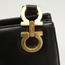 Salvatore Ferragamo Gancini Shoulder Bag Leather Black Gold Auth 124607-17