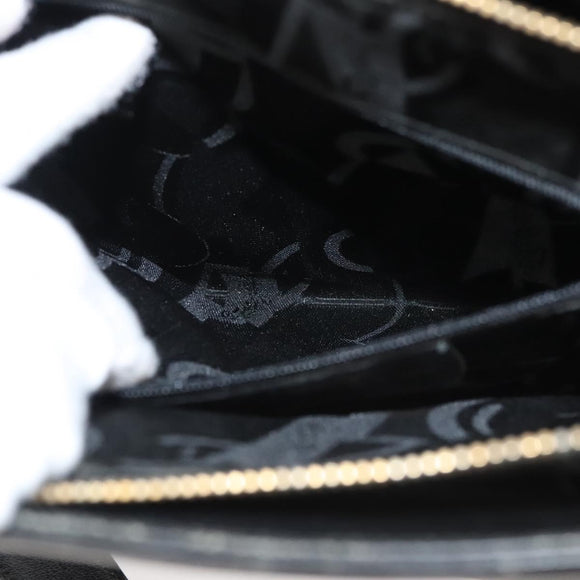 Salvatore Ferragamo Gancini Shoulder Bag Leather Black Gold Auth 124607