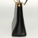 Salvatore Ferragamo Gancini Shoulder Bag Leather Black Gold Auth 124607-4