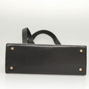 Salvatore Ferragamo Gancini Shoulder Bag Leather Black Gold Auth 124607-5