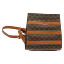 CELINE Macadam Canvas Backpack PVC Leather Brown Gold Auth 124609-1
