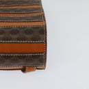 CELINE Macadam Canvas Backpack PVC Leather Brown Gold Auth 124609-15