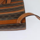 CELINE Macadam Canvas Backpack PVC Leather Brown Gold Auth 124609-9