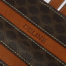 CELINE Macadam Canvas Backpack PVC Leather Brown Gold Auth 124609-17
