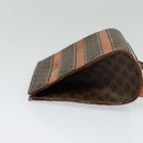 CELINE Macadam Canvas Backpack PVC Leather Brown Gold Auth 124609-3