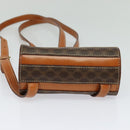 CELINE Macadam Canvas Backpack PVC Leather Brown Gold Auth 124609-5