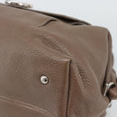 Salvatore Ferragamo Gancini Shoulder Bag Leather Brown Gold Auth 124617-9