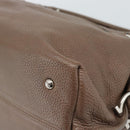 Salvatore Ferragamo Gancini Shoulder Bag Leather Brown Gold Auth 124617-15
