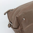 Salvatore Ferragamo Gancini Shoulder Bag Leather Brown Gold Auth 124617-16