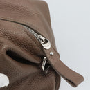 Salvatore Ferragamo Gancini Shoulder Bag Leather Brown Gold Auth 124617-17