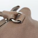 Salvatore Ferragamo Gancini Shoulder Bag Leather Brown Gold Auth 124617-18